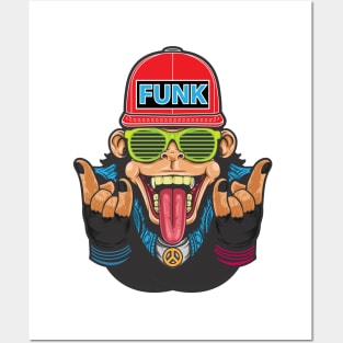 Funky monkey T_shirt Posters and Art